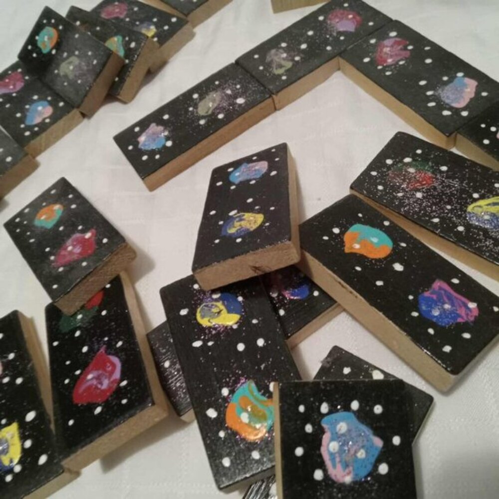 Set of handmade artistic Cosmos dominoes - Picture 7 of 11